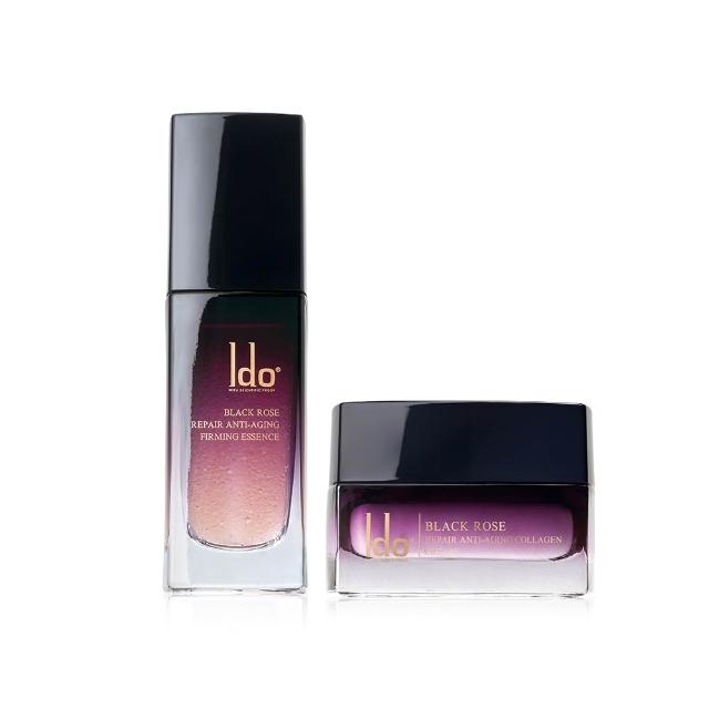 【Ido 船井醫朵】黑玫瑰抗老乳霜50ml+黑玫瑰緊膚金萃30ml(彈嫩透亮/厚敷撫紋/全效抗老組)