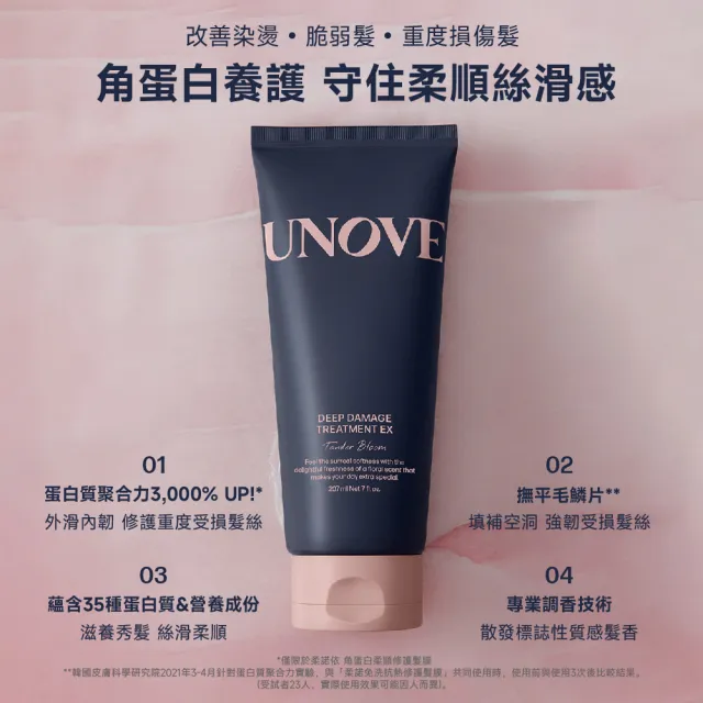 【UNOVE】柔諾伊 角蛋白柔順修護髮膜207ml+碎髮定型棒10ml