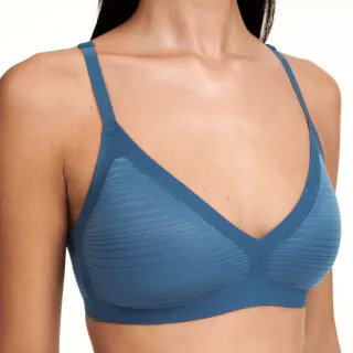 【Chantelle 仙黛爾】Soft Stretch Stripes.成套 無鋼圈無痕 輕運動女內衣 丁褲 藍特.20D10_00C(彈力.透氣)