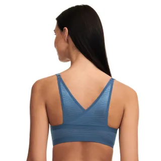 【Chantelle 仙黛爾】Soft Stretch Stripes.成套 無鋼圈無痕 輕運動女內衣 丁褲 藍特.20D10_00C(彈力.透氣)