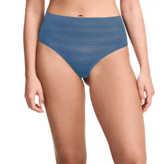 【Chantelle 仙黛爾】Soft Stretch Stripes.成套 無鋼圈無痕 輕運動女內衣 丁褲 藍特.20D10_00C(彈力.透氣)