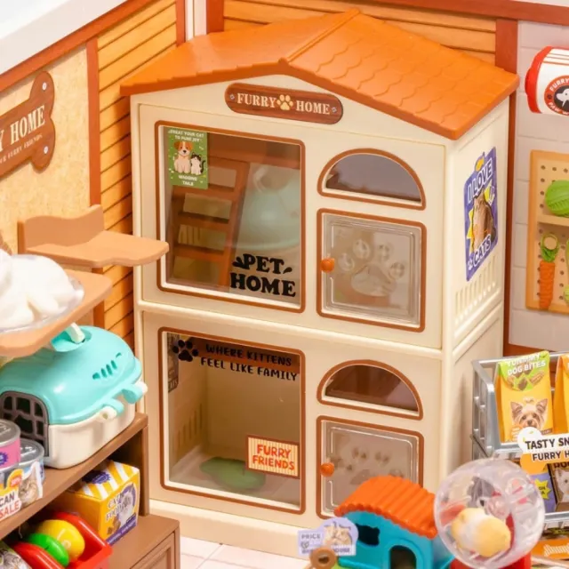 【Robotime】南波玩《萌寵日記 寵物店》超級世界小屋 DIY微縮模型 Rolife若來 DW027