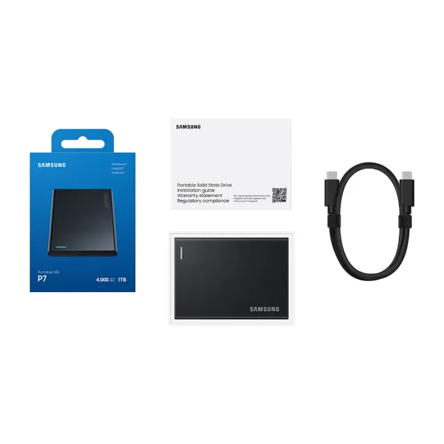 【Samsung 三星】P7 1TB USB4 Gen 3x2 移動固態硬碟(外接式/行動SSD)MU-PF1T0G/WW