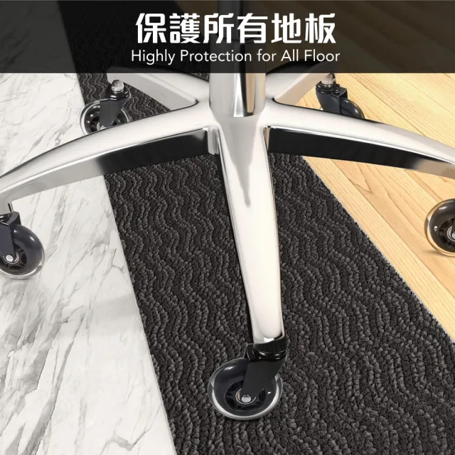 【G+ 居家】辦公椅2.5吋萬向輪5入組-透明白(活動腳輪/電腦椅輪子/靜音輪/萬向輪/溜溜輪)