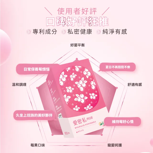 【YM BIOMED 陽明生醫】愛密私PLUS x3盒(30包/盒 私密處保養 蔓越莓 益生菌 甘露糖 玻尿酸)