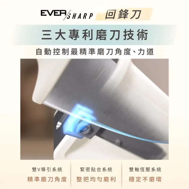 【Tefal 特福】Eversharp 回鋒刀Daily系列刀具三件組-象牙白