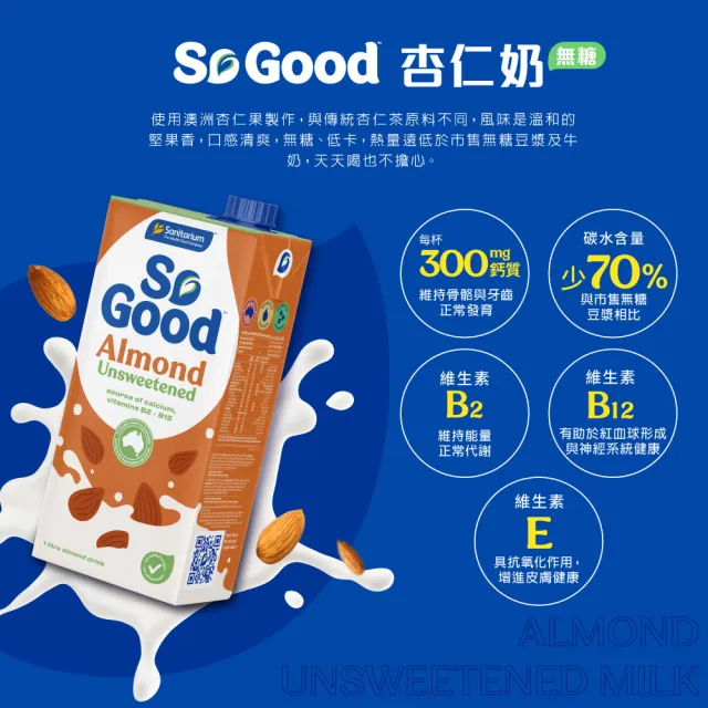 【SO GOOD】綜合6入組 植物奶 1L 口味任選 高蛋白 無糖杏仁奶 無加糖燕麥奶 全素