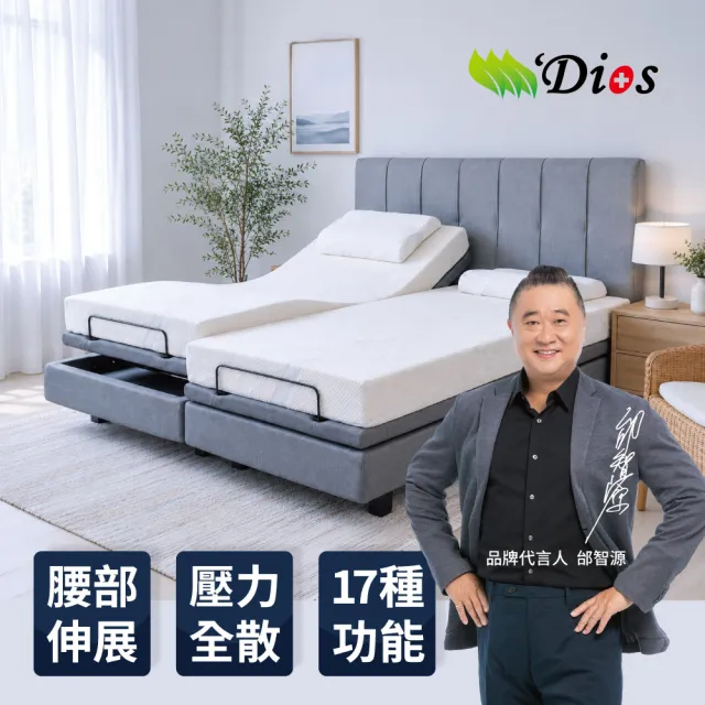 【迪奧斯】北極星智能電動床-單人 R600-100x200x20 - D95醫療級乳膠床(電動撐腰、按摩、手機APP連線)