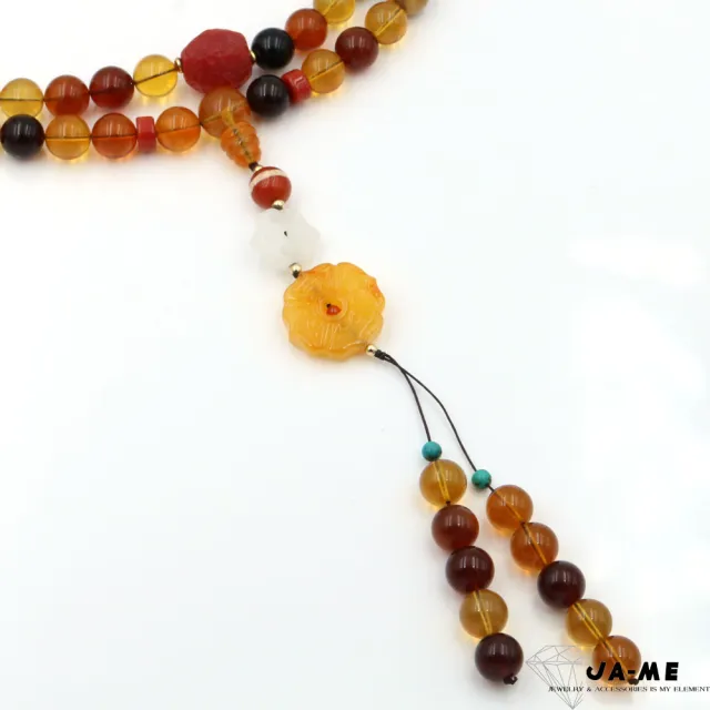【JA-ME】天然琥珀 緬甸多寶108念珠 8-9mm