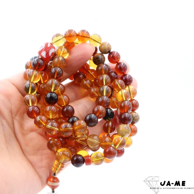 【JA-ME】天然琥珀 緬甸多寶108念珠 8-9mm