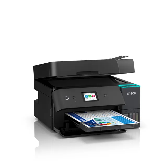 【EPSON】官方直營 搭2組T03Y原廠1黑3彩墨水★L6390 高速雙網傳真智慧遙控連續供墨複合機