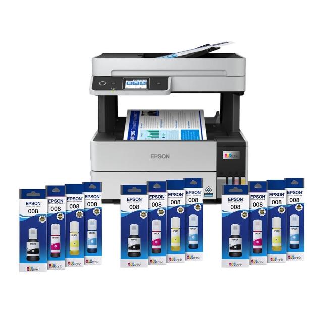 【EPSON】官方直營 搭3組T06G原廠1黑3彩墨水★L6490 四色防水高速A4連續供墨WIFI傳真複合機