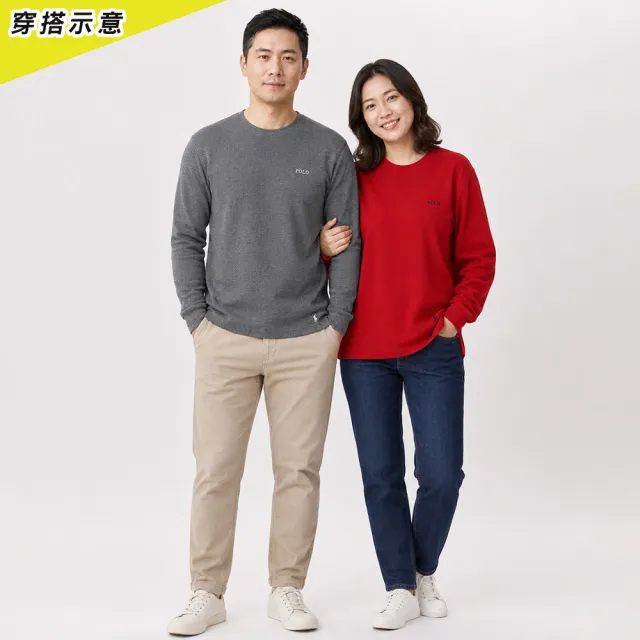 【RALPH LAUREN】RL POLO 經典刺繡文字下擺小馬素面長袖T恤 上衣-多色選(平輸品/素T/長T/可男女穿搭)