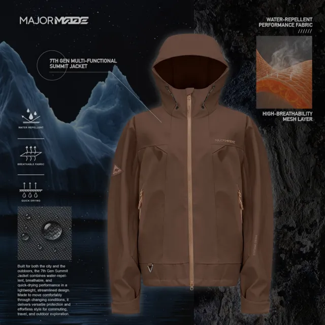 【MAJOR MADE】七代多機能登峰外套-素款(中性款/機能外套/防風外套/保暖外套)