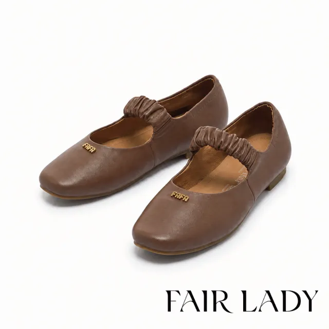 【FAIR LADY】新品上市 小時光 復古皺褶束帶奶奶風瑪莉珍鞋(咖啡/5B3155 女鞋)