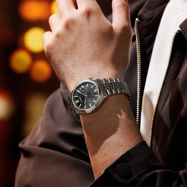 【CITIZEN 星辰】限量 Tsuyosa 60 青春撞色機械錶 手錶-黑x銀/40mm 錶 生日禮 送禮(NK0020-55E)