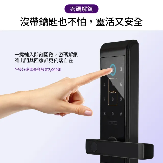 【WAFERLOCK 維夫拉克】L396五合一指紋辨識智慧電子鎖(藍牙近端App+指紋+卡片+密碼+鑰匙)