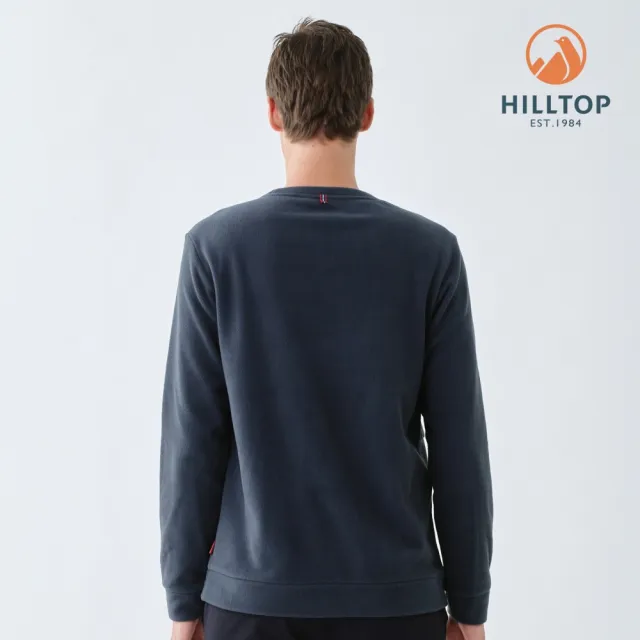 【Hilltop 山頂鳥】ZISOFIT POLYGIENE抗菌吸濕快乾保暖刷毛上衣 男款 深灰藍｜PH51XMN4ECE0