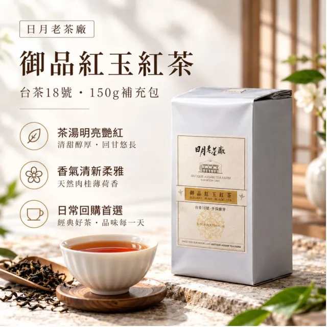 【台灣農林】尚品紅玉紅茶台茶18號 日月老茶廠(補充包150g/盒)