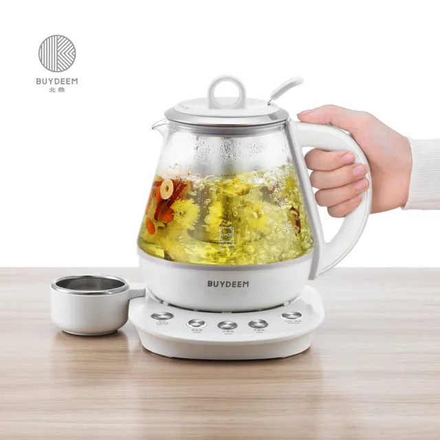 【BUYDEEM 北鼎】玻璃養生快煮壺ONE用壺1L-K2201-台灣公司貨-陳月卿代言(烹煮壺-送去污粉)