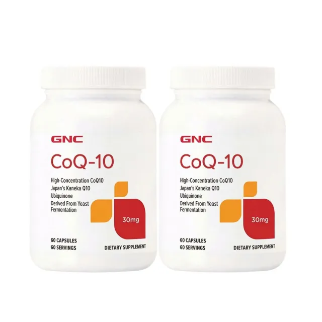 【GNC 健安喜】輔酵素Q10膠囊食品 60顆/盒x2入組 (高單位30毫克/日本KANEKA原料/抗老化/養顏美容/促進代謝)