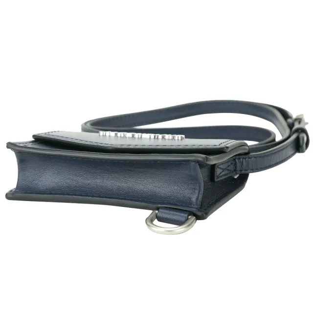 【JACQUEMUS】Le porte Azur 零錢包 滑面牛皮斜背信封式卡片夾(海軍藍 法國精品)