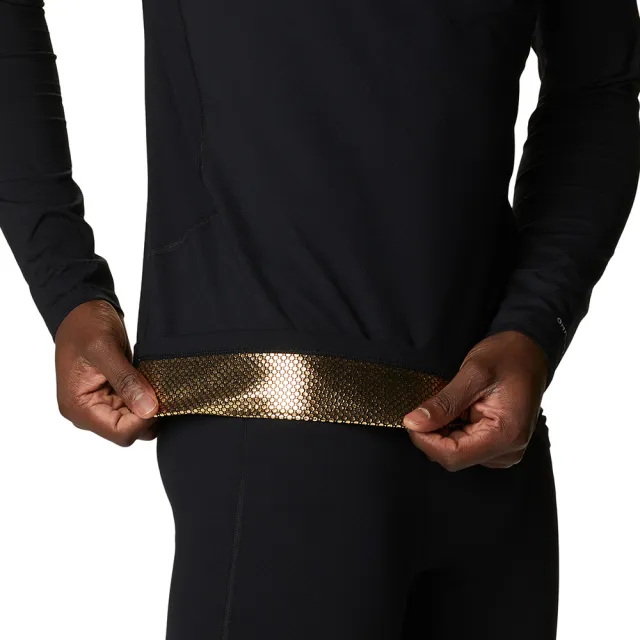【Columbia 哥倫比亞】男款-極暖快排內著長袖上衣-M Omni-Heat Infinity Knit LS Crew-黑色(UAM13340BK/KF)