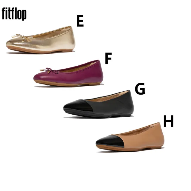 【FitFlop】紐結皮革/蝴蝶結/雙色設計/經典舒適/編織造型木屐鞋/穆勒鞋/娃娃鞋/芭蕾舞平底鞋-女(多款)