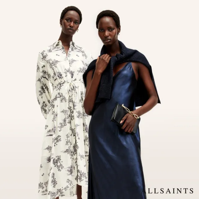 【ALLSAINTS】真絲亞麻印花兩件式洋裝 側背包 (多款任選)