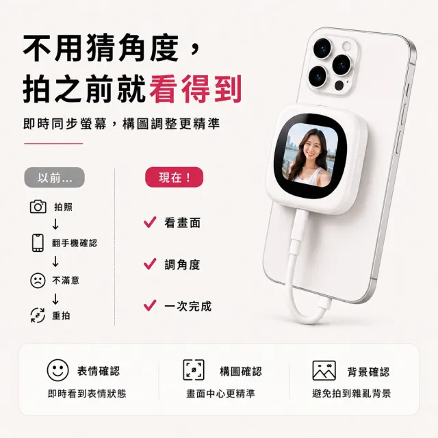 【YOMIX 優迷】MagSafe 磁吸高清同步Mini自拍器 (藍牙遙控/免充電/即拍零延遲/Apple專用/自拍/即插即用)