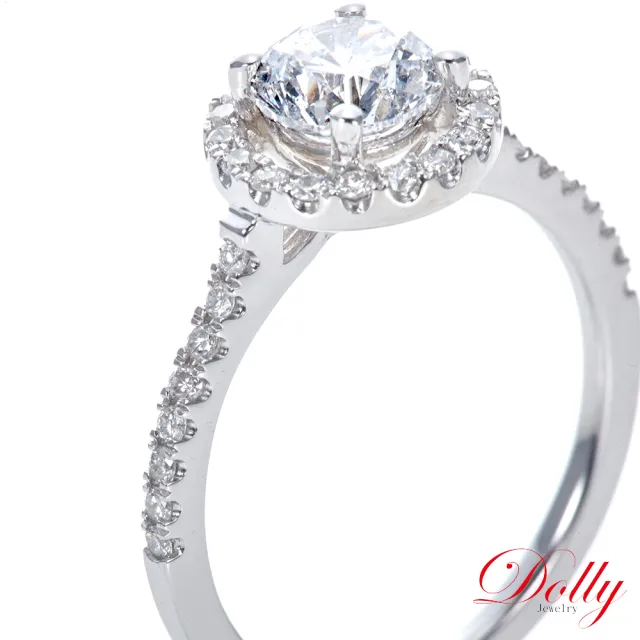【DOLLY】天然鑽石 1克拉完美車工求婚鑽戒-003 高級訂製珠寶 浪漫質感 奢華送禮