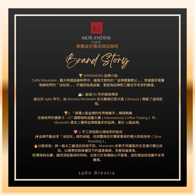 【MORANDINI 摩蘭迪尼菁英精品咖啡】金曜・熱動奇蹟 七萃咖啡魅體禮盒(歐洲精品跨界敬獻)