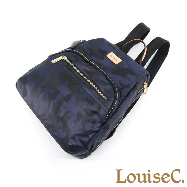【LouiseC.】雙11 Tree House 牛皮 輕盈尼龍 毛球吊飾收納 手提後背防水包 4色 防盜設計 YS98181