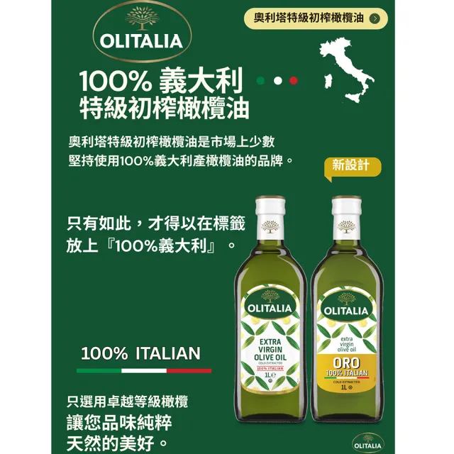 【Olitalia 奧利塔】特級初榨橄欖油(1000mlx4瓶)