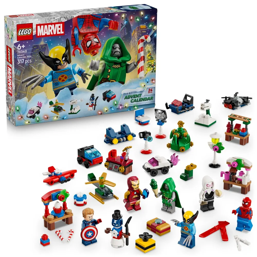 【LEGO 樂高】漫威超級英雄系列 76340 2026 年驚喜月曆(漫威 蜘蛛人 交換禮物 玩具)