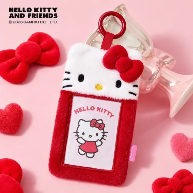 【SANRIO 三麗鷗】雙11 正版授權Hello Kitty凱蒂貓毛絨交通票卡夾證件套證件包(閨蜜女兒女友生日聖誕交換禮