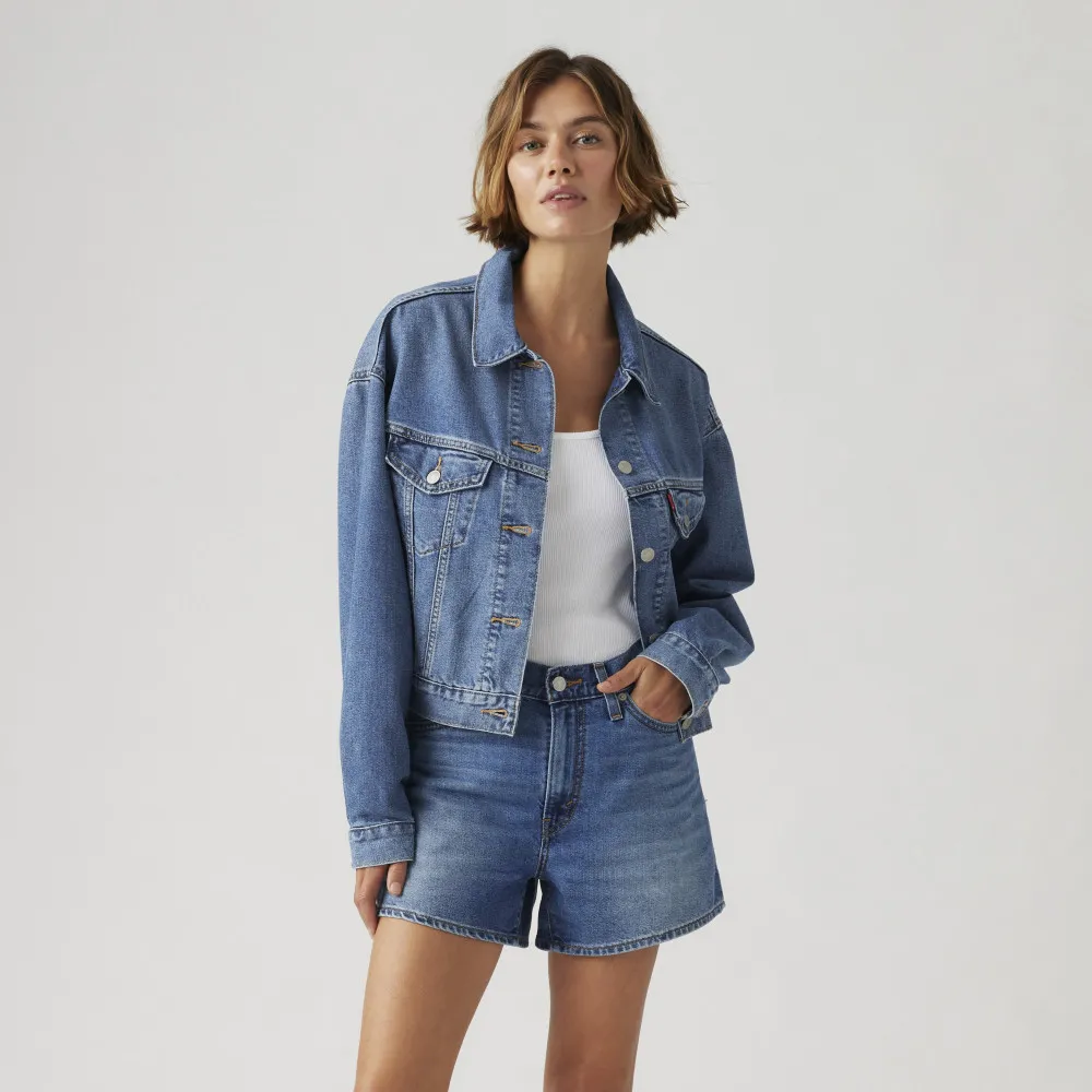 【LEVIS】女款 90S TYPE III 復古寬袖三代短版丹寧牛仔外套 熱賣單品 A9155-0009