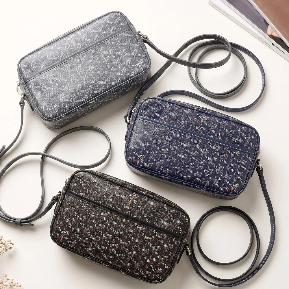 【GOYARD 高雅德】Cap-Vert PM 塗層帆布圖騰斜背相機包(多色 側背包 肩背)