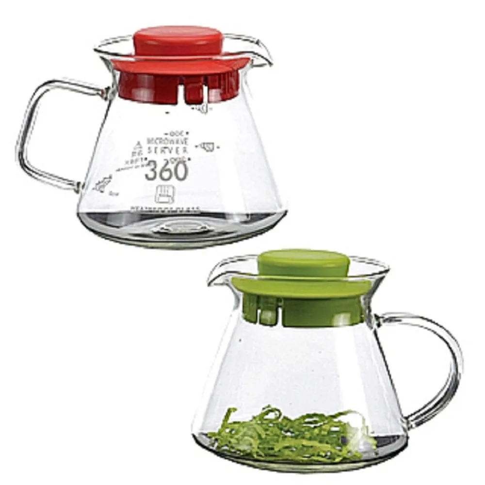 【SYC】精緻耐熱花茶咖啡壺BHG360S(紅綠黑蓋二入任組)