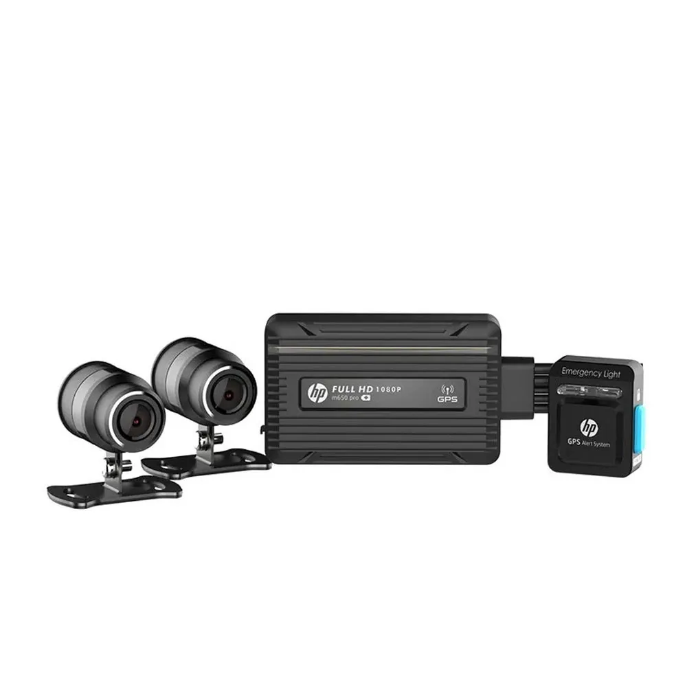 【HP 惠普】Moto Cam M650 Pro 斷電續錄版 前後雙鏡高畫質數位機車行車記錄器(贈128G+鏡頭車架)