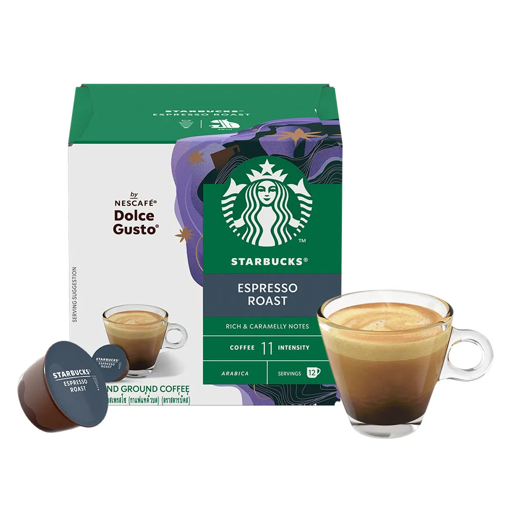 【NESCAFE Dolce Gusto】STARBUCKS 星巴克濃縮烘焙咖啡膠囊12顆/盒(適用雀巢多趣酷思咖啡機)