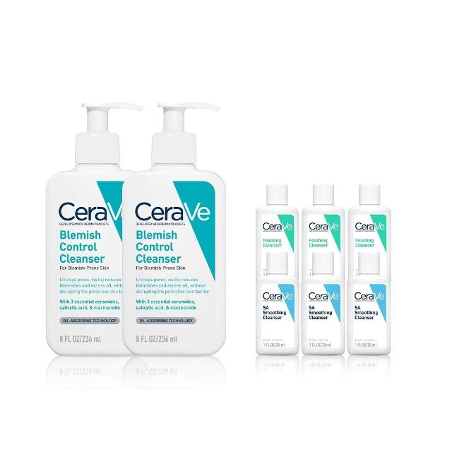 【CeraVe 適樂膚】獨家限定★淨膚白泥抗粉痘潔面露 236ml 買2送180嫩膚超值組