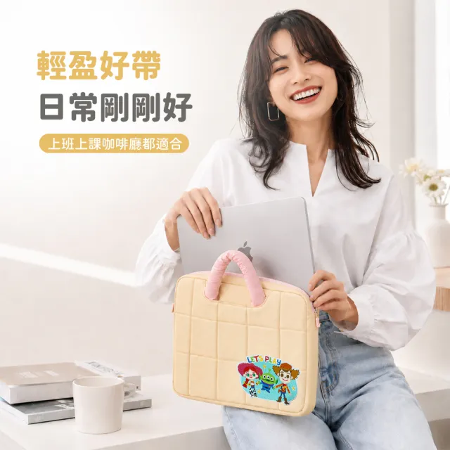 【YOMIX 優迷】13.3吋迪士尼玩具總動員刺繡手提加厚防摔筆電包