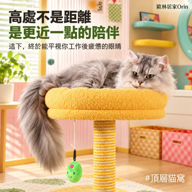 【Orin 歐林居家】家用貓爬架 66*45*128 貓窩 小戶型貓跳台 寵物抓板 寵物玩具（帶太空艙+樹屋）
