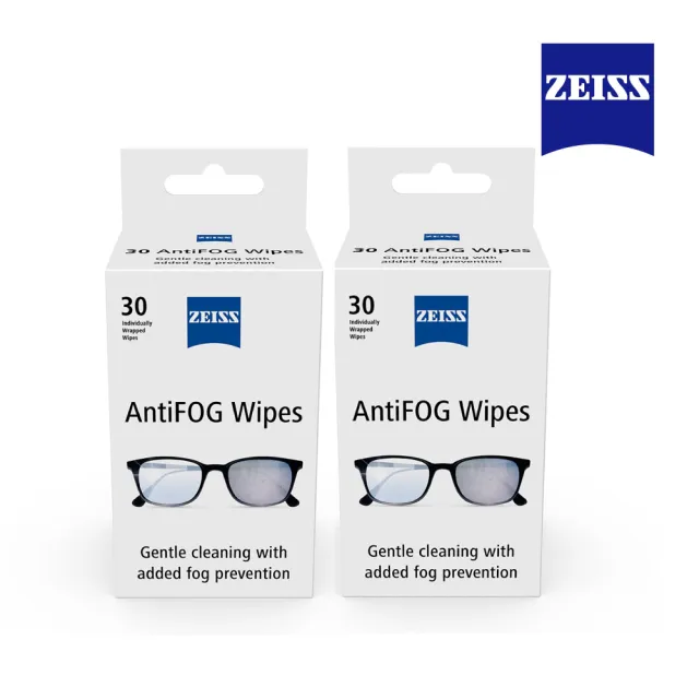 【ZEISS 蔡司】防霧拭鏡紙30入/2盒(適用眼鏡、3C螢幕、鏡頭)