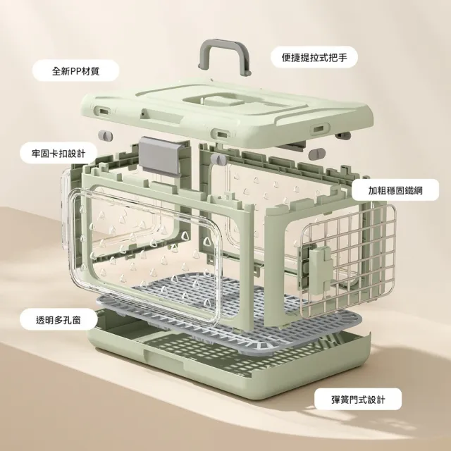【Quality 聚家】寵物航空箱 運輸箱 可折疊箱子 寵物箱 貓狗箱子 50*32*31cm（雙面透氣/加厚抗摔）