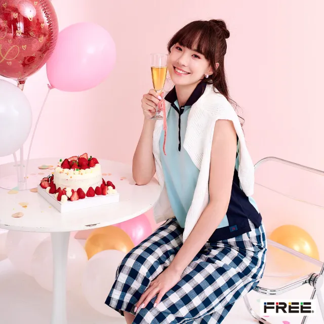 【FREE】有機棉撞色POLO背心(3色)