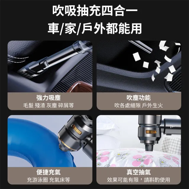 【SUiTU】車用無線吸塵器(車用吸塵器 電量顯示 大吸力 吹/吸/抽/充 無刷 迷你吸塵器 手持吸塵器 濾心)