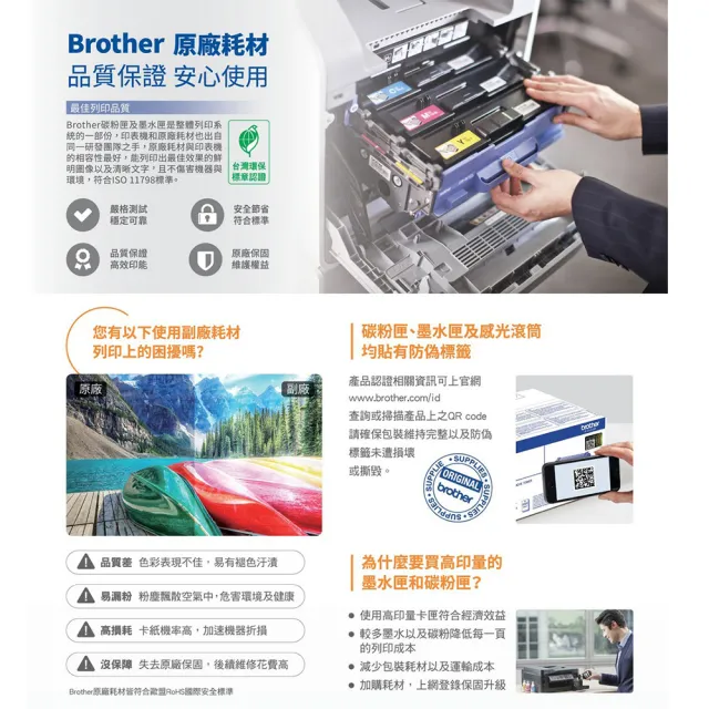 【brother】官方直營 HL-L2460DW 中階商務無線黑白雷射印表機(雙面列印/WIFI/適用耗材:TN2560/TN2560XL)