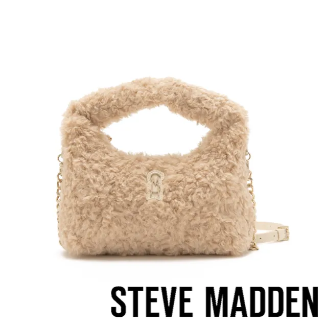 【steve madden】溫柔泰迪熊毛絨手提斜背包 BFLUFFY(米色)